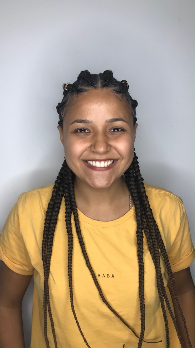 Ghana Braids realizada no Casulo Preto